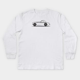 Austin Healey 100 1955 Top Up Blk Kids Long Sleeve T-Shirt